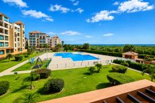 Apartamento en Punta del Moral - Los Pelícanos - Ref.412 - Apartamento con terraza grande y vistas al mar, piscina y jardines